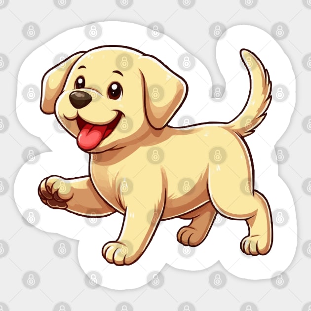 yellow labrador retriever puppy cartoon Sticker by fikriamrullah